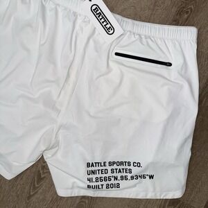 NWT Battle Apex Fly Shorts Men's 3XL White Lined Mesh Performance 6" Drawstring